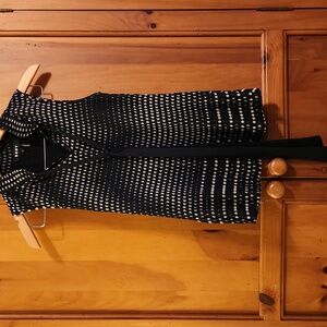 DKNY Black and White Polka Dot Top